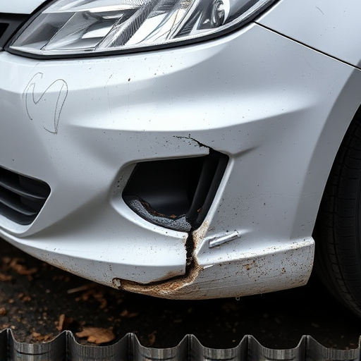 damaged car bumper