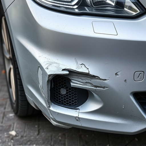 damaged car bumper