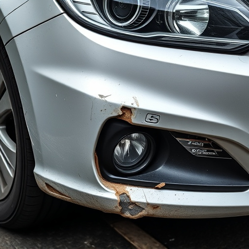 damaged car bumper