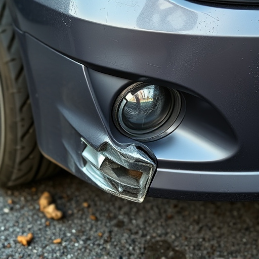 damaged car bumper