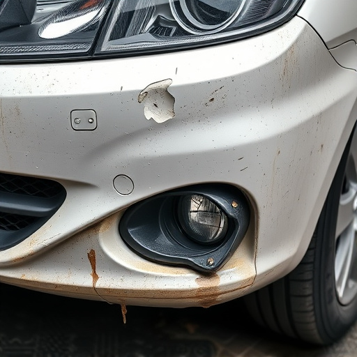 damaged car bumper