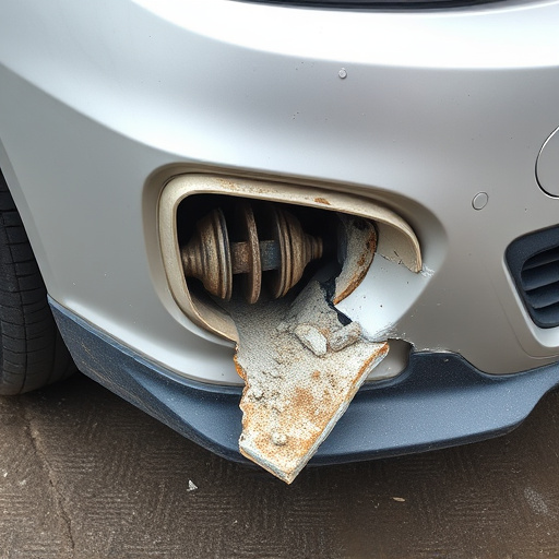 damaged car bumper