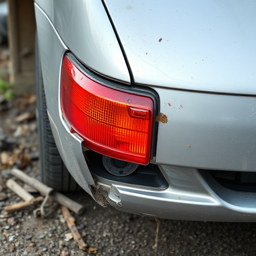 damaged car bumper