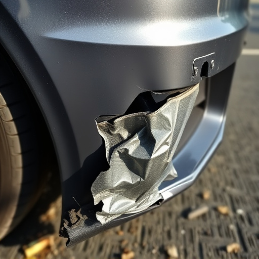 damaged car bumper