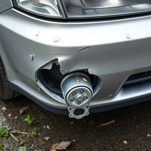 damaged car bumper