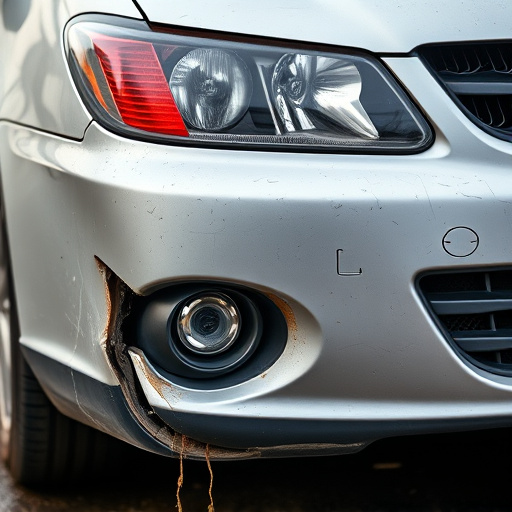 damaged car bumper