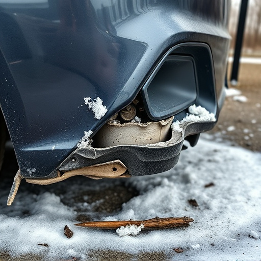 damaged car bumper