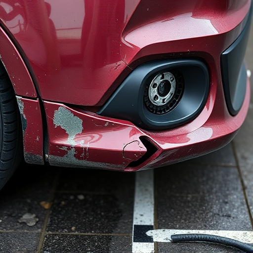 damaged car bumper