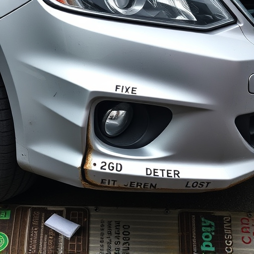 damaged car bumper