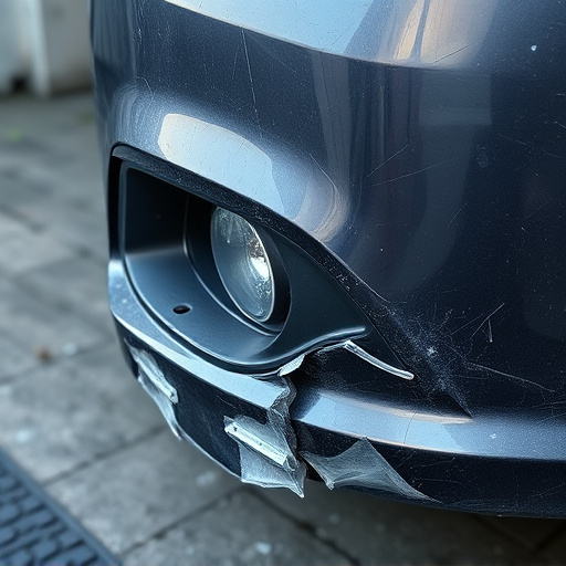 damaged car bumper