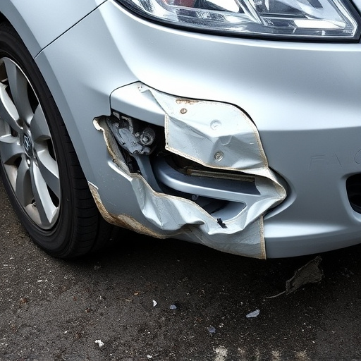 damaged car bumper