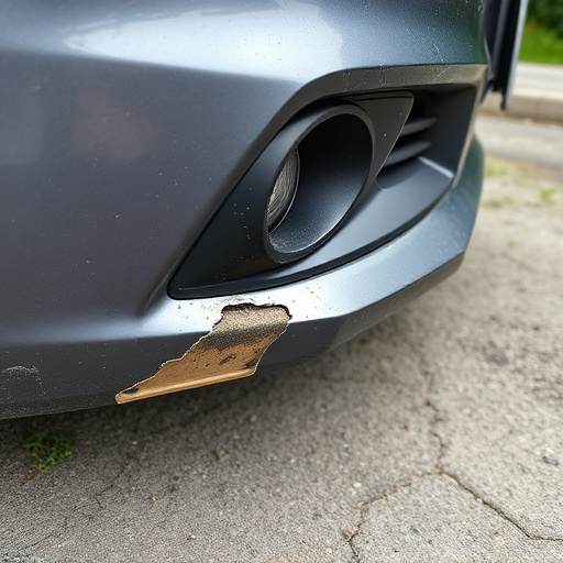damaged car bumper