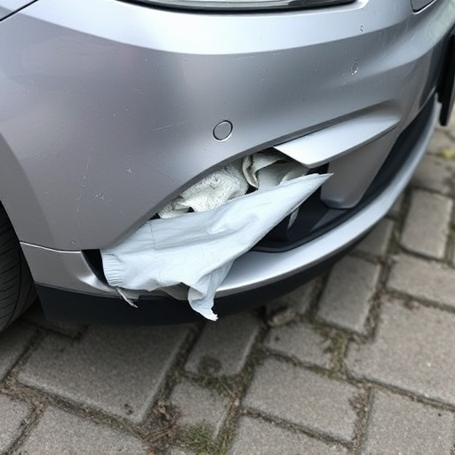 damaged car bumper