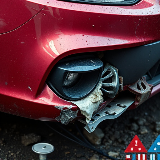 damaged car bumper