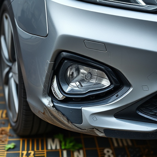 damaged car bumper