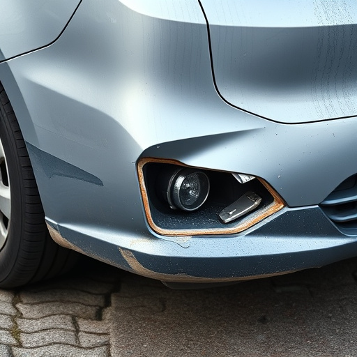 damaged car bumper