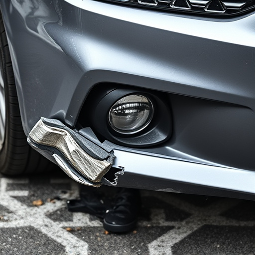 damaged car bumper