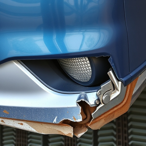 damaged car bumper
