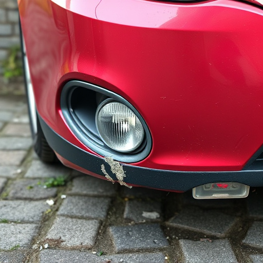 damaged car bumper