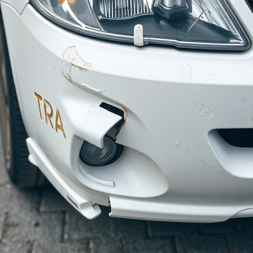 damaged car bumper