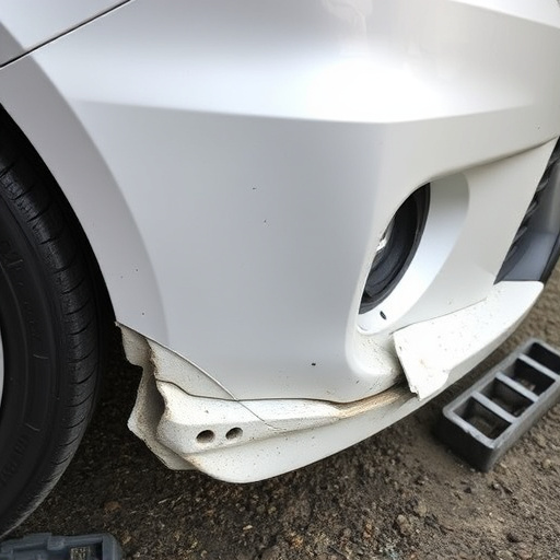 damaged car bumper