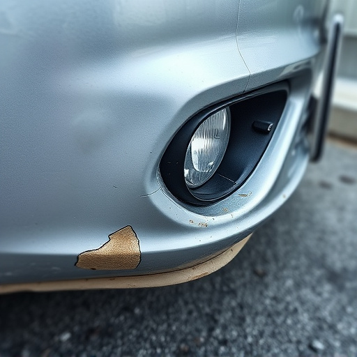 damaged car bumper
