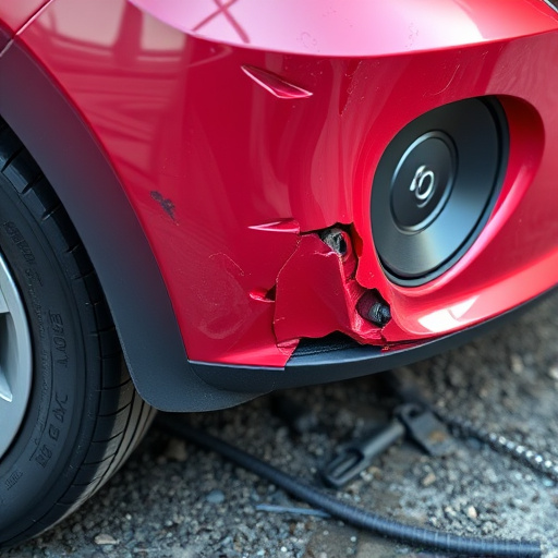 damaged car bumper