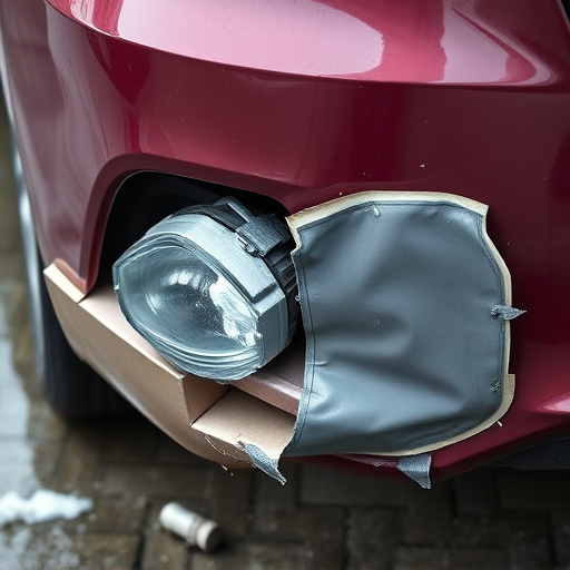 damaged car bumper