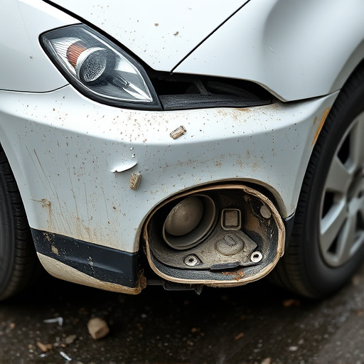 damaged car bumper
