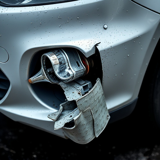 damaged car bumper