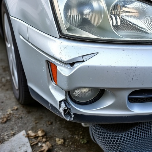 damaged car bumper