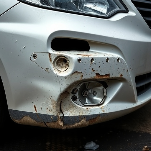 damaged car bumper
