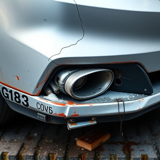 damaged car bumper