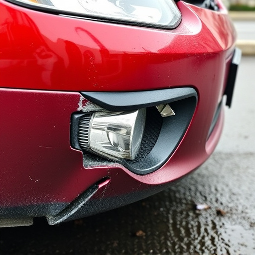 damaged car bumper