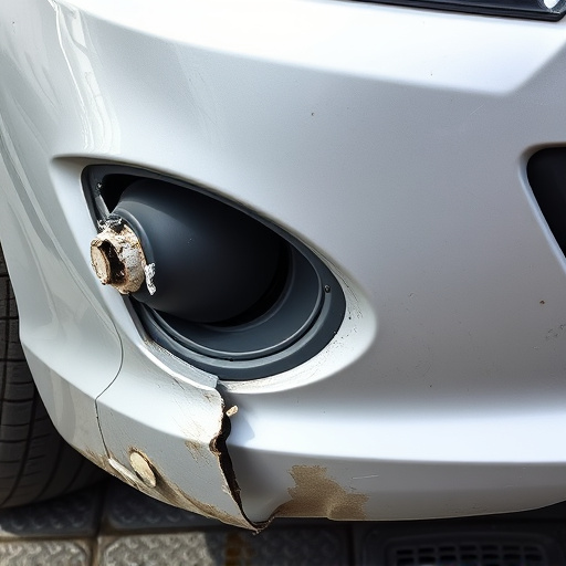 damaged car bumper