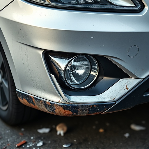 damaged car bumper