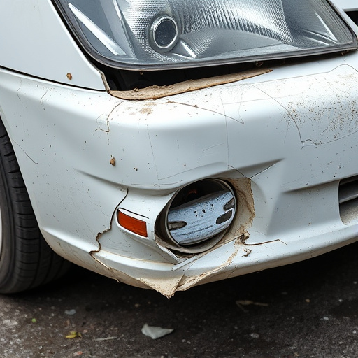 damaged car bumper