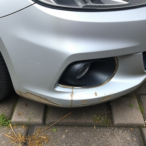 damaged car bumper