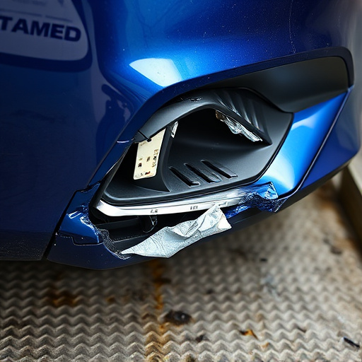 damaged car bumper