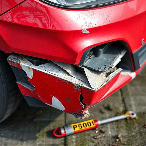 damaged car bumper