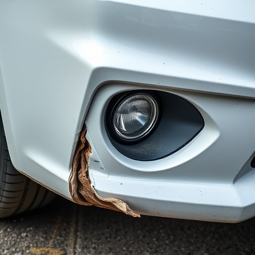 damaged car bumper