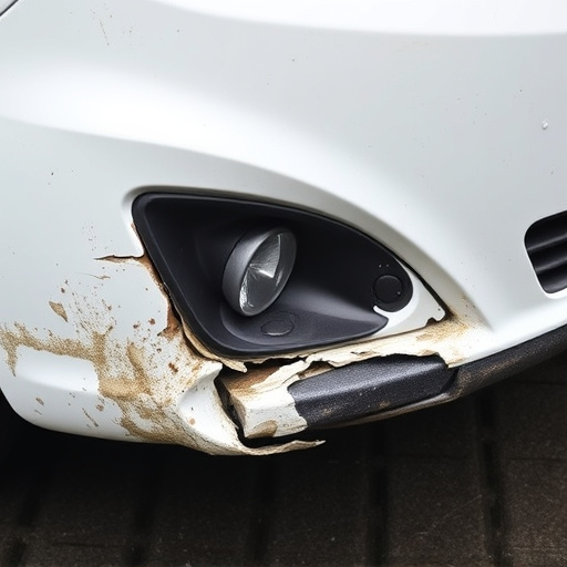 damaged car bumper