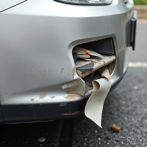 damaged car bumper