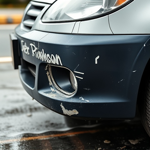 damaged car bumper