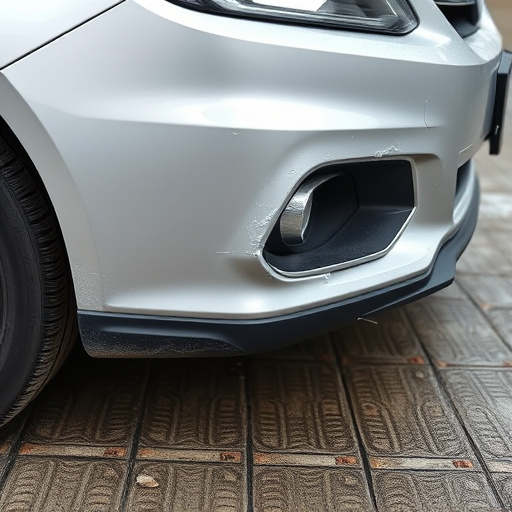 damaged car bumper