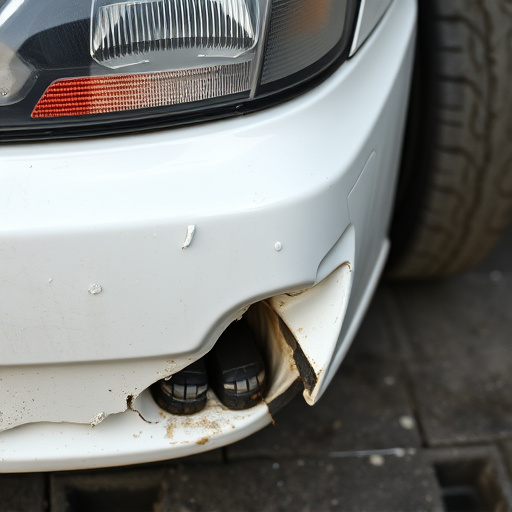 damaged car bumper