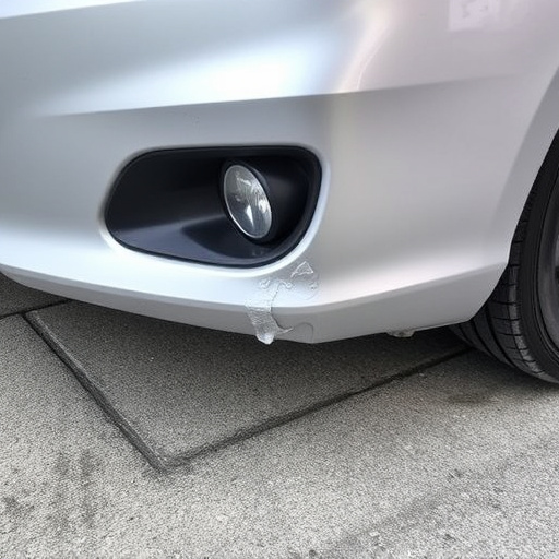 damaged car bumper