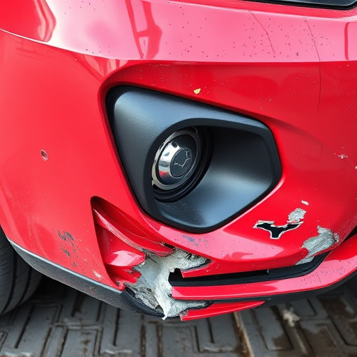 damaged car bumper