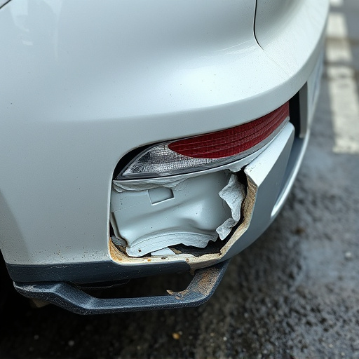 damaged car bumper