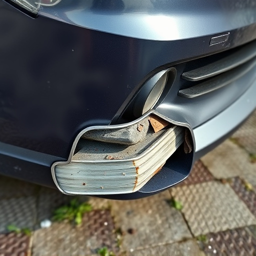 damaged car bumper